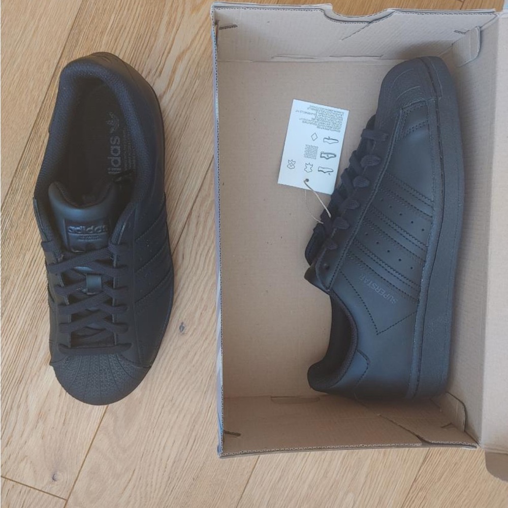 Adidas Black Sneakers with Monochromatic Design